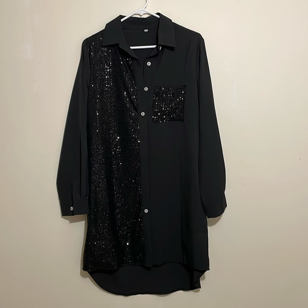 Oversized Collar Shirt- worn as dress